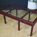 Table basse en verre avec table imbriquée de Pierre Vandel