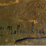 Table HST full XIX° "Boats at low tide" Honoré Nafraicheur