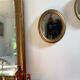 Miroir ovale en bois doré, style Napoléon III