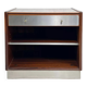 Vintage bedside table in rosewood and brushed aluminum