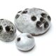 Set of 3 stoneware flower picks by Jeanne and Norbert Pierlot