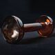 Amber blown glass candlestick – Art Deco style – 24.5 cm