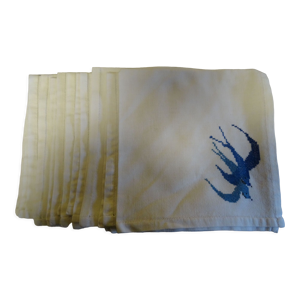 lot de 8 serviettes brodées