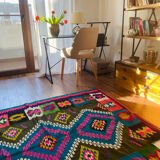 Colorful vintage carpet from Transylvania