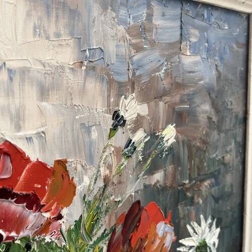 Original Antique Bouquet Flowers Oil Painting, Perfect Painting, Framed, Signed