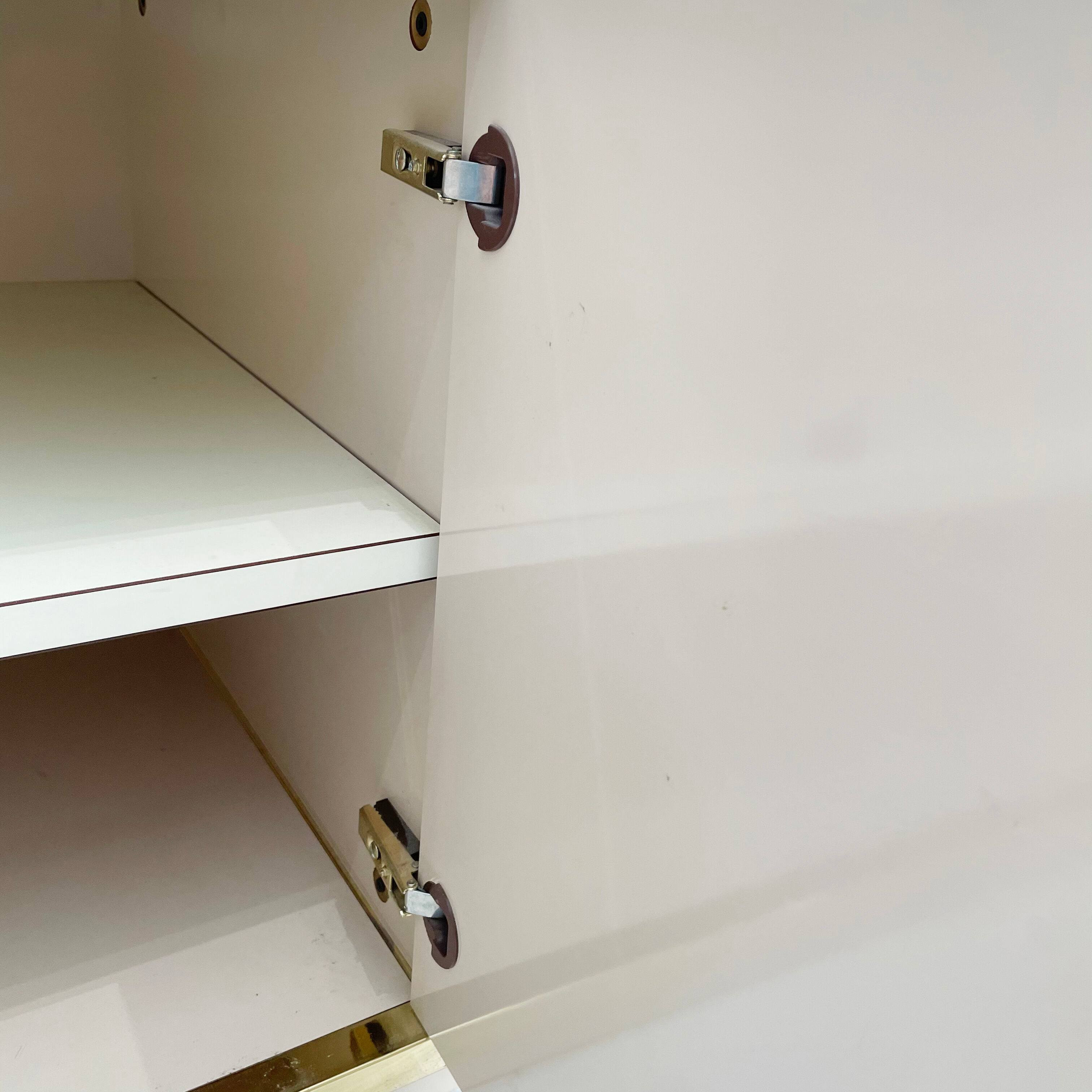 Zevi brass display unit cabinet 70s hollywood regency midcentury glass vintage