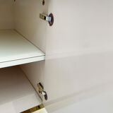 Zevi brass display unit cabinet 70s hollywood regency midcentury glass vintage