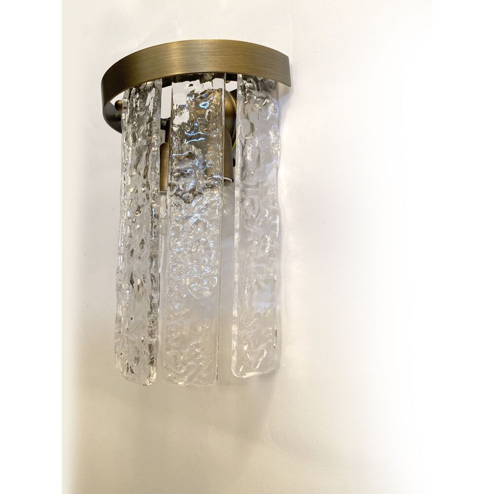 Hammered strips “listelli” murano glass belt wall sconces