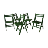 Set of 5 wooden folding chairs