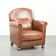 Armchair made of sheepskin leather with refined decorative nail finish