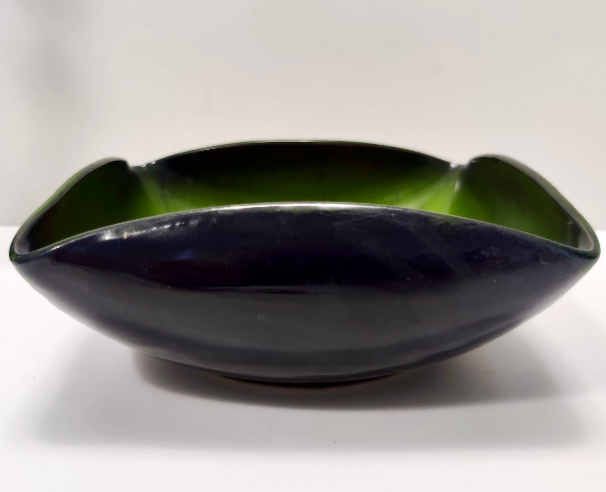 Black and Green Ceramic Vide Poche by Giovanni Poggi for San Giorgio