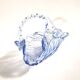Vintage 1920s blue pressed-moulded glass bowl dish defect