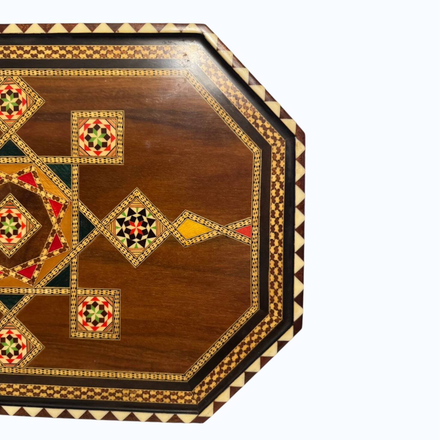 Vintage Hardwood Serving Tray with Copper Inlay – Dutch Mid-Century Tray