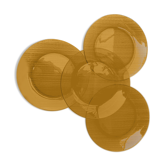 Set of 4 amber glass flat plates, 70s