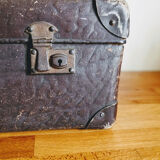 Chocolate vintage cardboard suitcase
