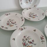 Set of 6 "Bird of Paradise" soup plates from Sarreguemines