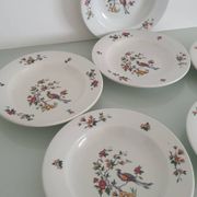Set of 6 "Bird of Paradise" soup plates from Sarreguemines