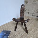 Brutalist wooden chair