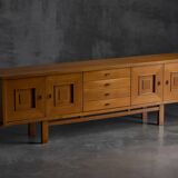 Brutalist Oak Buffet, Belgium, 1960s