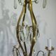 4-light bronze and crystal chandelier