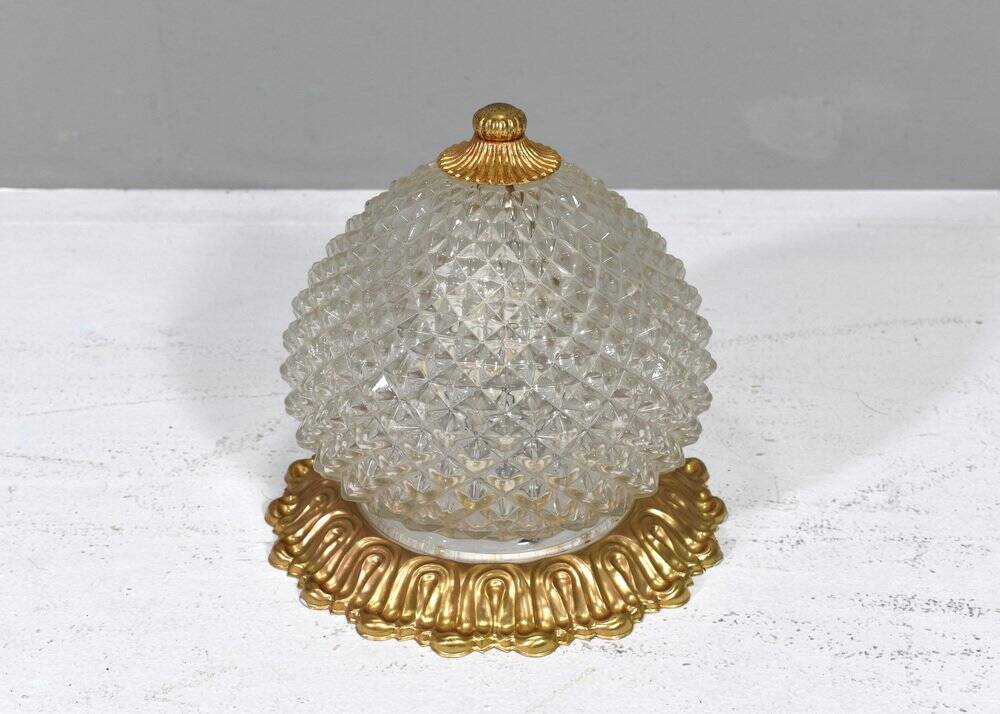 Brass pineapple ceiling or wall light by Gaetano Sciolari, Italy, 1960s-1970s