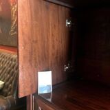 Cabinet, wardrobe or mahogany and ormolu wine bar in French Empire style with four doors.