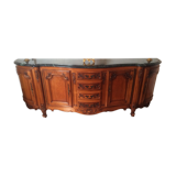 Louis XV cherry style sideboard with green marble