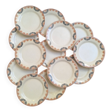 HBCM Pauline pattern dinner plates in orange and black