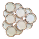 HBCM Pauline pattern dinner plates in orange and black