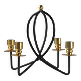 Black & brass four-light candle holder – Gunnar Ander for Ystad-Metall, Sweden, 1950s/1960s