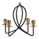 Black & brass four-light candle holder – Gunnar Ander for Ystad-Metall, Sweden, 1950s/1960s