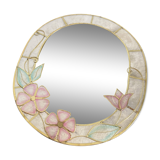 Vintage mirror in real mother-of-pearl and brass