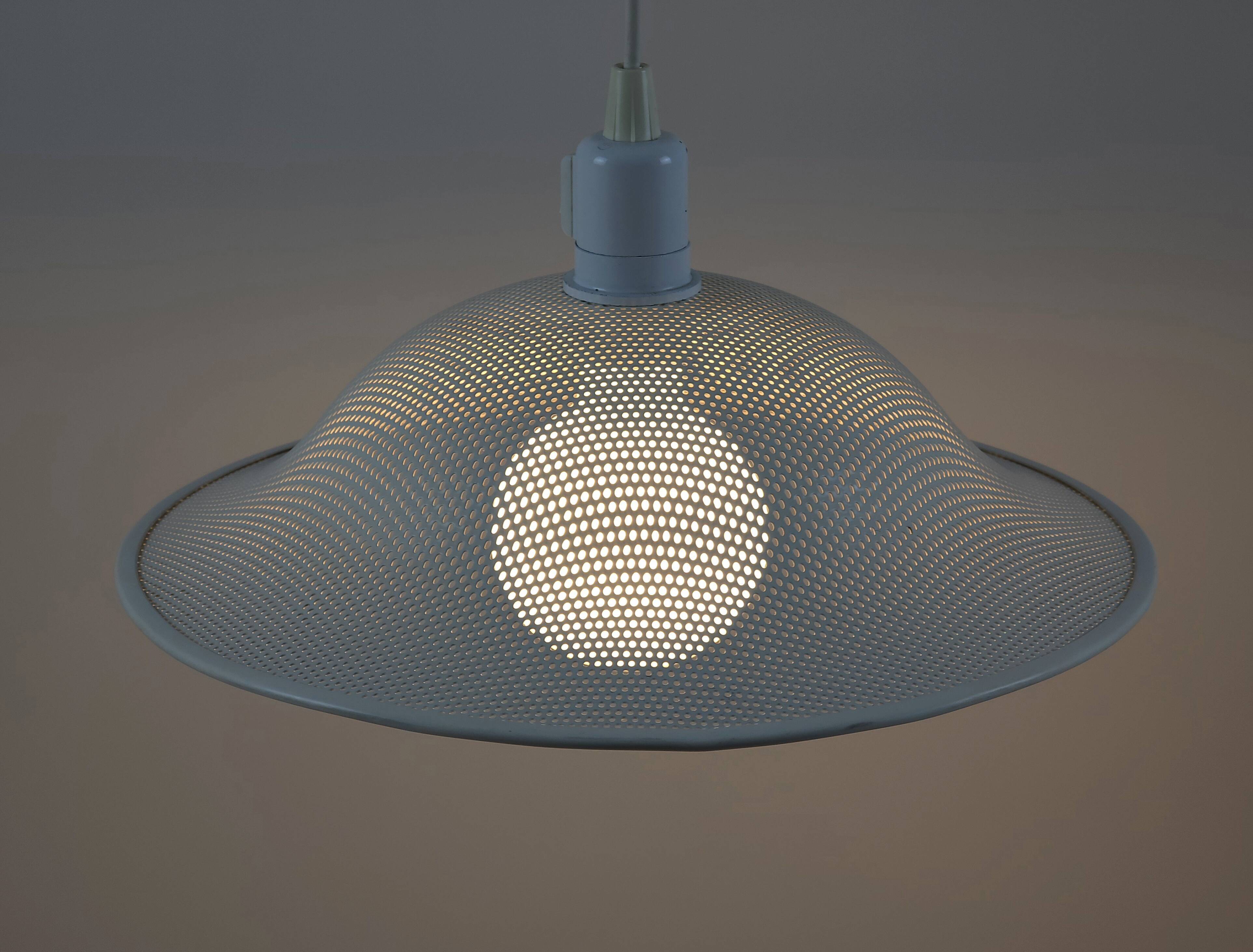Vintage 1980s Postmodern-Industrial Perforated Pendant Lamp By Massive.