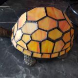 Tiffany style stained glass turtle lamp