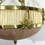 Bronze And Glass Paste Pendant Lamp