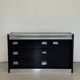 Vintage black lacquered and chrome sideboard | Italian Space Age sideboard from the 1970s