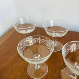 5 Luminarc arabesque champagne glasses from the 70s