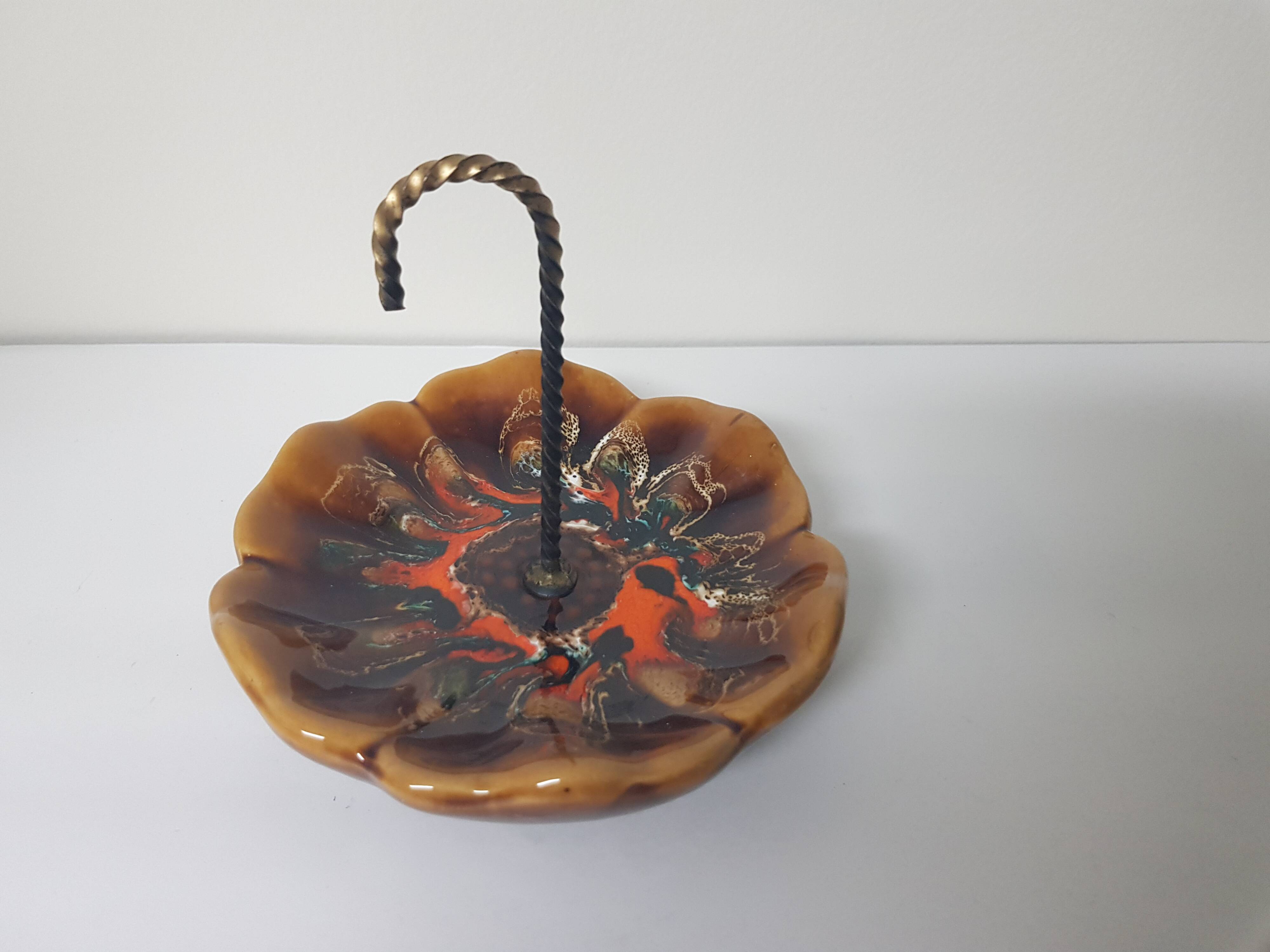 Ceramic umbrella bowl emptier - Vallauris type (1960s)