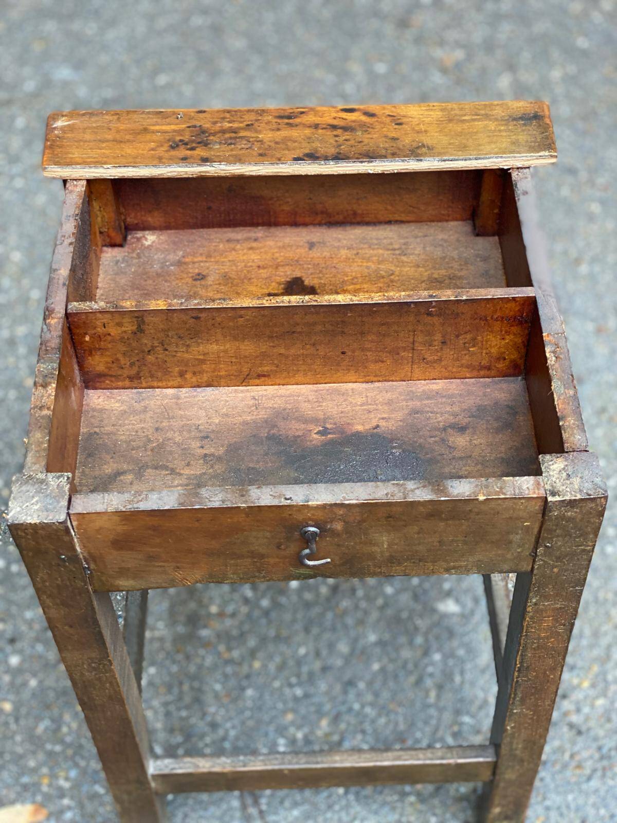 19th century farmhouse stool in solid oak