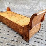 Antique chaise longue daybed Empire style walnut