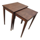 Pair of nesting tables in wood