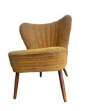 Cocktail chair / armchair / vintage sofa ochre yellow
