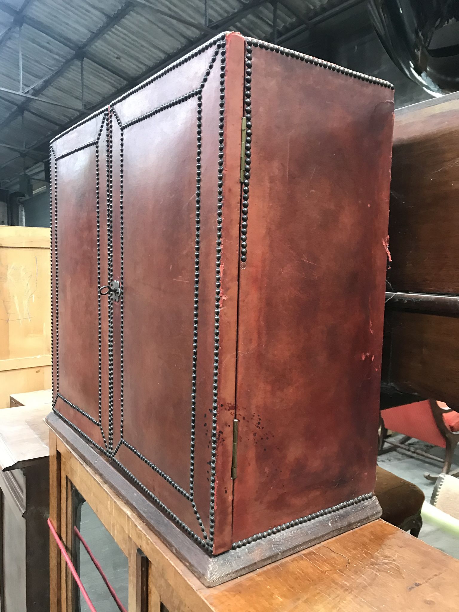 Leather studded chest