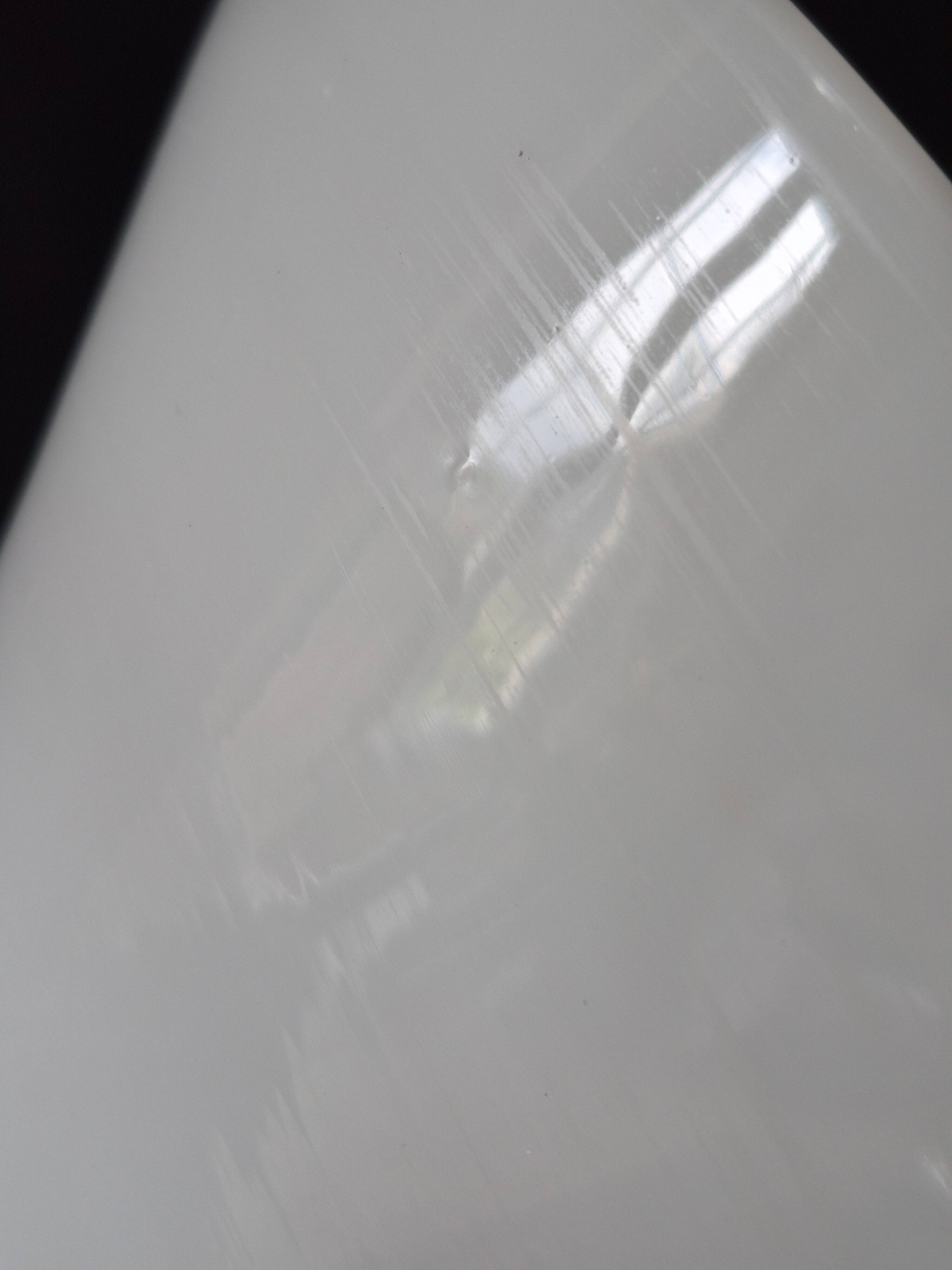 Large vintage white opaline lampshade suspension from the 1940s/50s Ø30cm