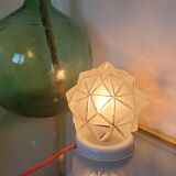 Vintage star globe lamp and enamel base