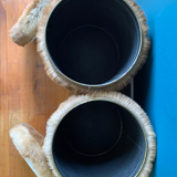 Pair of vintage poufs