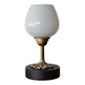Table lamp vintage white globe, wenge and gold finishes