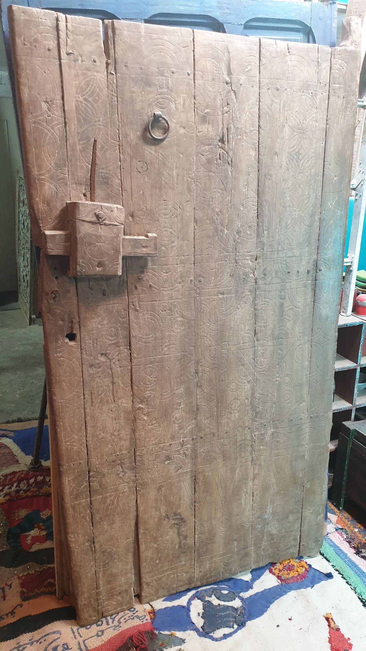 Old door in moroccan wood