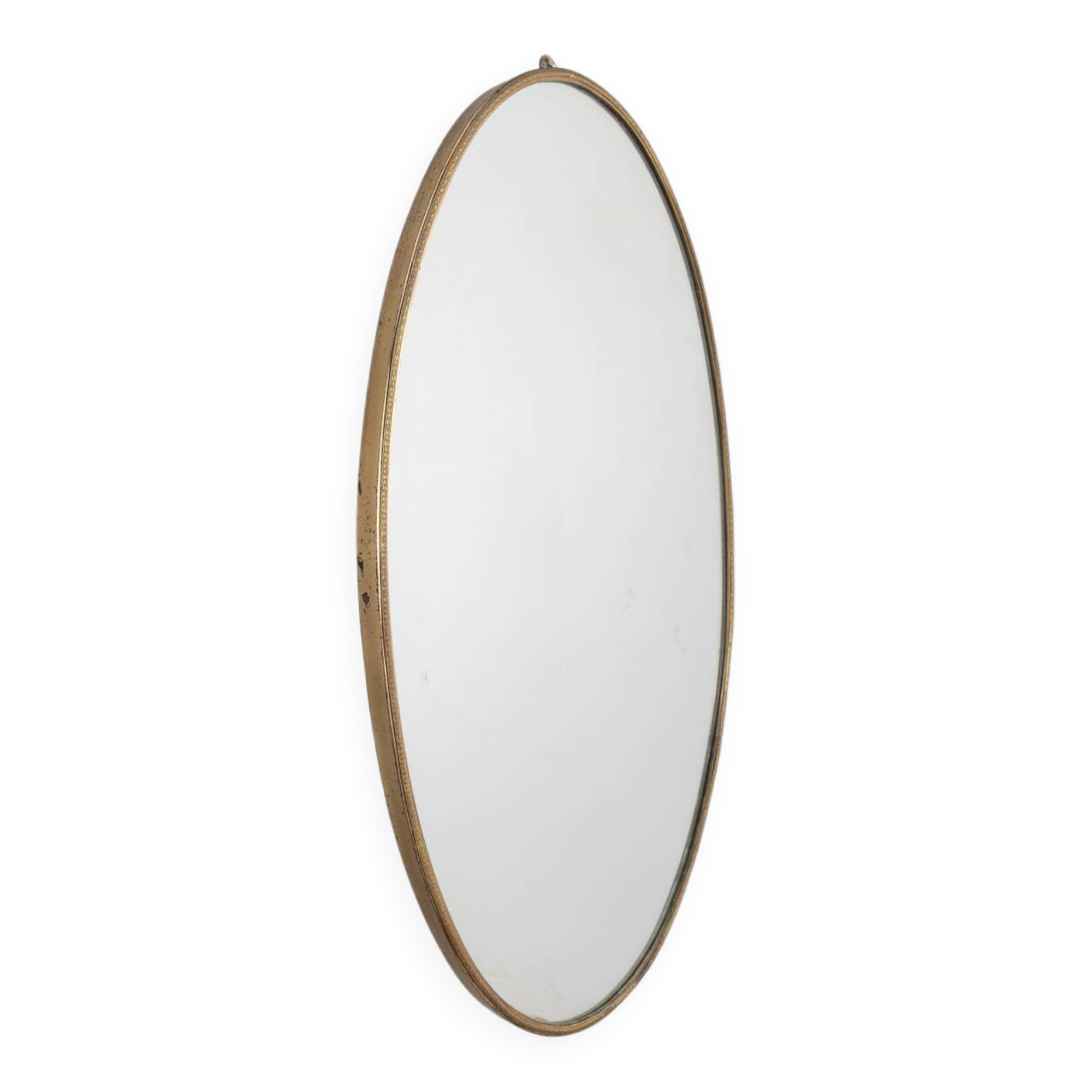 Vintage 1950s wall mirror in golden brass italian design