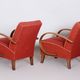 Pair of red Art Deco armchairs made in the 1930